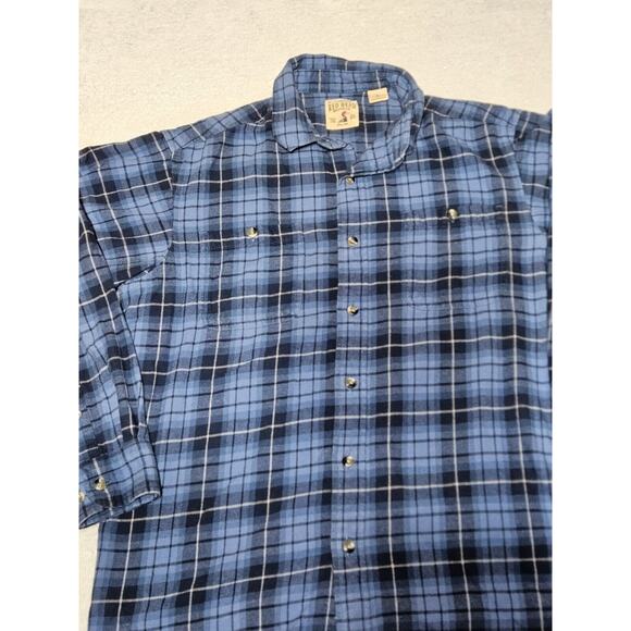 RedHead Other - Red Head Flannel Shirt Men's Large Blue Plaid Long Sleeve Button Up 100% Cotton